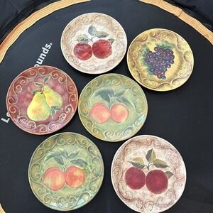 Certified International Susan Winget Fruit Salad Dessert Plates 8.75" Set of 6